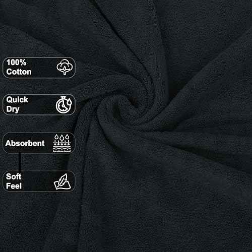 GOLD TEXTILES 100% Cotton Washcloth - 12 Pack | 13x13 inches | Grey - Ultra Soft, Highly Absorbent, Long Lasting and Quick Drying - Hotel & Spa Collection Cool Feel Fingertip Towels (12, Grey)