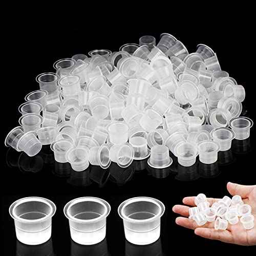 Rayyl Tattoo Ink Caps - 300PCS Pigment Tattoo Ink Cups Mixed #9 Small #13 Medium #16 Large Plastic Disposable Pigment Ink Cups...¡¦