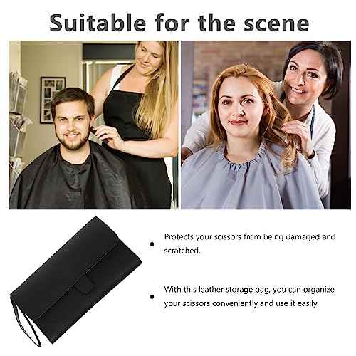 Hair scissor storage organizer Scissors Bag Barber Leather Pouch Case Foldable Hairdressing Tool Holder Bag for Scissors Shear Hair scissor container Comb leather barber scissors case