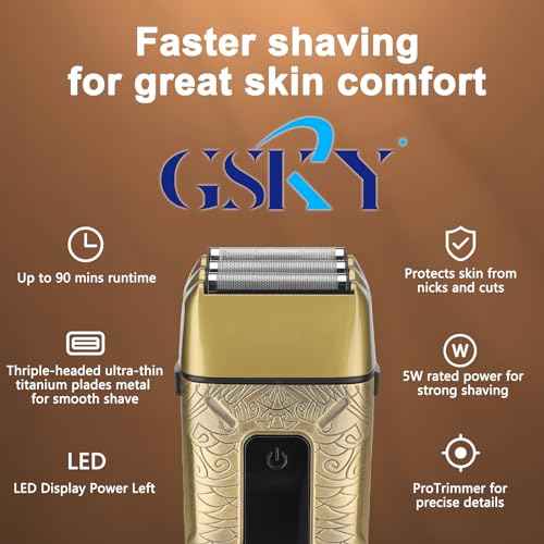 GSKY Professional Hair Clippers, Beard Trimmer for Men Electric Razor, Clippers and Trimmers Set Shavers for Men, Barber Clippers Hair Cutting Kit