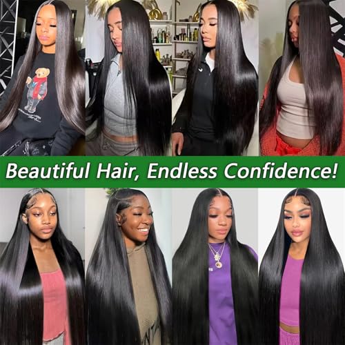 12A Human Hair Bundles Straight 14 16 18 20 Inch 100% Unprocessed Brazilian Remy Virgin Hair Quick Weave Sew In Raw Glossy Billion 4 Hair Bundles Human Hair Extensions for Women Natural Black Color