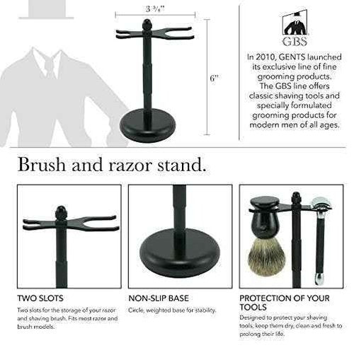 G.B.S Men's Shaving Set, Heavy-Duty Adjustable Double Edge Safety Razor and Shave Mug, Natural Soap, Blades, Shaving Brush and Razor Stand After Shave Balm Pre-Shave Oil