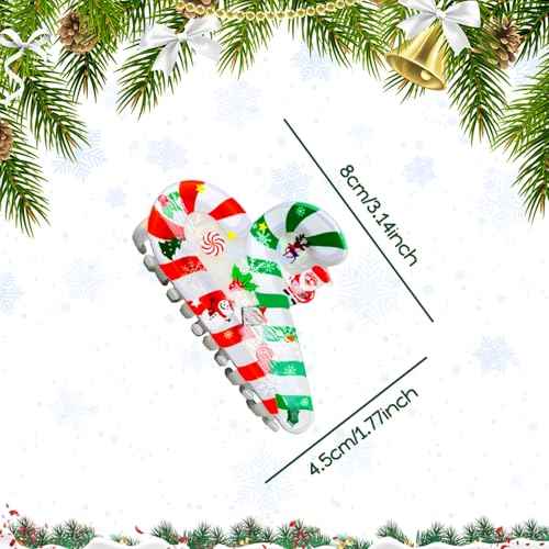 Christmas Hair Clips Cute Claw Clips Christmas Hair Claw Clips for Thin/Thick Hair Style Snowman Elk Hair Clips Acrylic Hair Accessories for Women 1PCS
