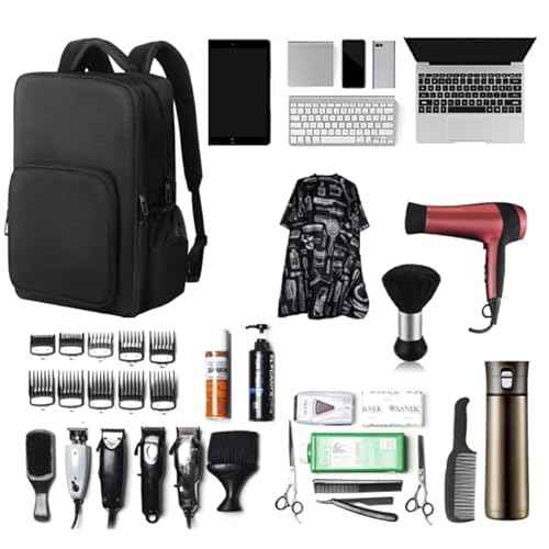Barber Supplies Bag with Adjustable Dividers, Multiple Pockets, Large Capacity,Three Layer,Mobile Barber Accessioes Station for Barbers,Travel Hairstylist Clipper Organizer Bag for Barber Tools.