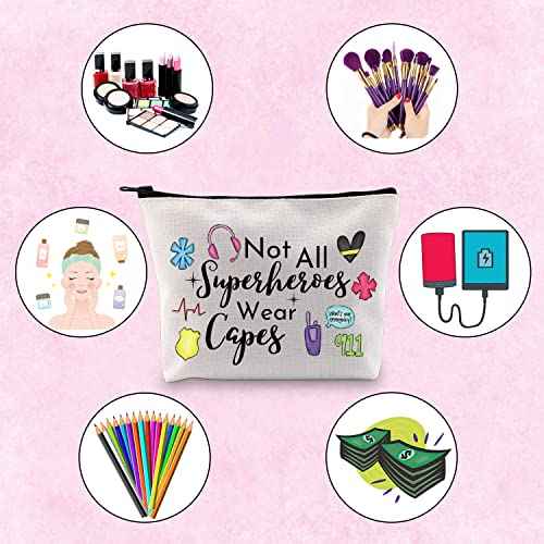 TSOTMO Dispatcher Gift Not All Superheroes Wear Capes Essential Worker Appreciation Gift Makeup Bag (Wear capes dispatcher)
