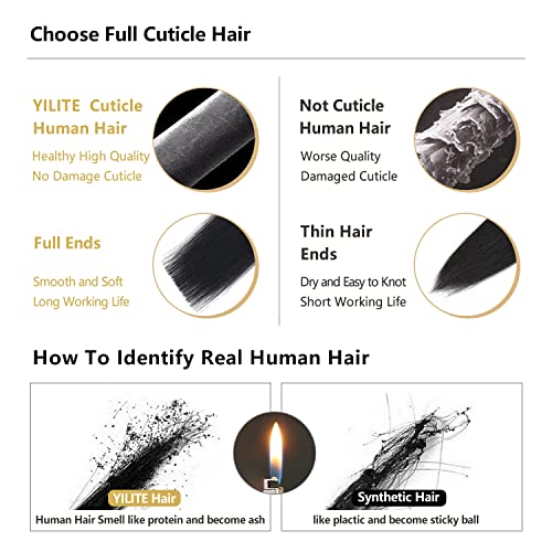 Yilite Tape in Human Hair Extensions - 24 Inch, 20pcs, 50g Silky Straight Jet Black Color