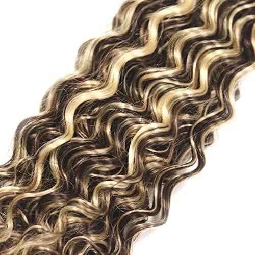 20 22 24 Inch P4/613 Human Hair Bundles Blonde Deep Wave Human Hair Bundles Brazilian Unprocessed Virgin Hair 3 Bundle Two Tone Brown Mixed With Blonde Bundle