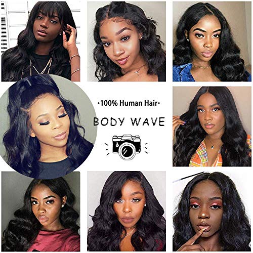 Foreverlove Body Wave Lace Front Wigs Human Hair Pre Plucked 200% Density Brazilian Virgin Human Hair 13x4 HD Lace Frontal Wigs (16 Inch)
