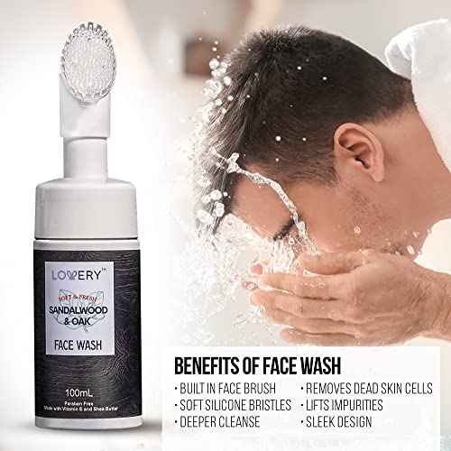 Birthday Gifts Spa Kit for Men - Sandalwood and Oak Scented Bath Gift Set and Shower Gift Basket With Face Wash & Brush, Shower Gel, Bubble Bath, Body Lotion, Body Mist, Handmade Soap, Salts & Puff