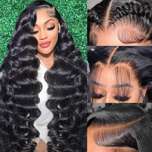 28 INCH 13x6 Lace Front Wigs Human Hair Body Wave Lace Front Wigs Human Hair Pre Plucked 180% Density Glueless Wigs For Women Hd Lace Front Wigs