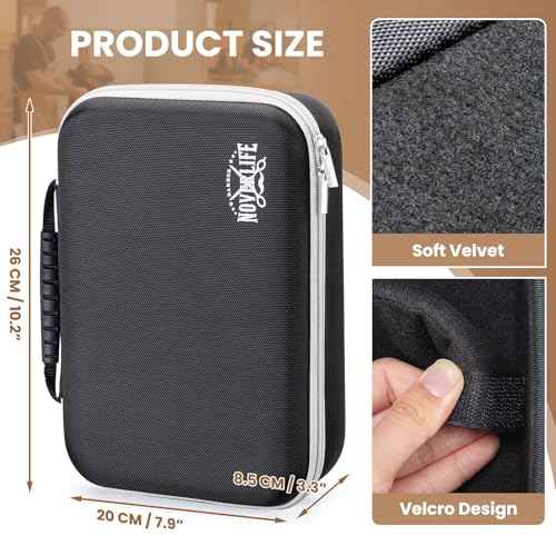 Noverlife Large Hard Clipper Case for Barbers, Portable Hair Cutting Barber Supplies Organizer Bag, Mens Trimmers Box, Hair Salon Carrying Bag for Men Razor Guard Grooming Kits Storage