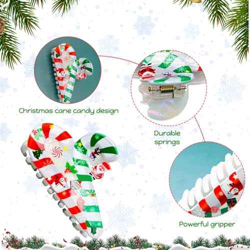 Christmas Hair Clips Cute Claw Clips Christmas Hair Claw Clips for Thin/Thick Hair Style Snowman Elk Hair Clips Acrylic Hair Accessories for Women 1PCS