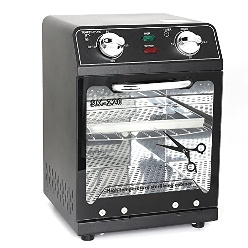 Nail Tool Sterilizer with Timer 8L Multifunctional High Temperature Dry Box Stainless Steel with 1 Stainless Tray for Nail Tools, Tweezers, Other Metal Equipment