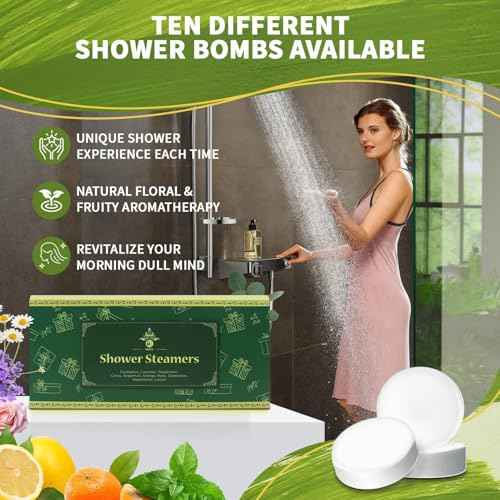 Shower Steamers Aromatherapy, Birthday Gifts for Women Men, 10 Different Shower Bombs with Fruity Floral Fragrances, Self Care Spa Gifts Christmas Birthday White Elephant Stocking Stuffers