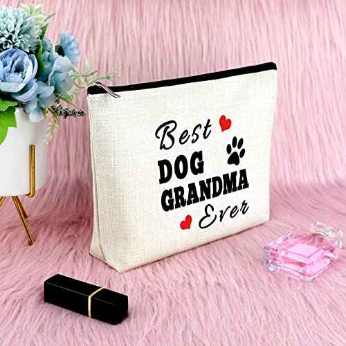 Sfodiary Dog Grandma Gifts Dog Lovers Gift Best Dog Grandma Ever Makeup Bag Pet Owner Rescue Gift Cosmetic Bag Animal Lovers Gift for Women Birthday Mothers Day Gift Travel Cosmetic Pouch