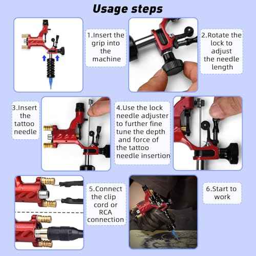 Rotary Tattoo Machine Gun, ATOMUS Tattoo Liner Shader Motor Body Art Dragonfly Machine Motor Gun for Tattoo Artist (Red)