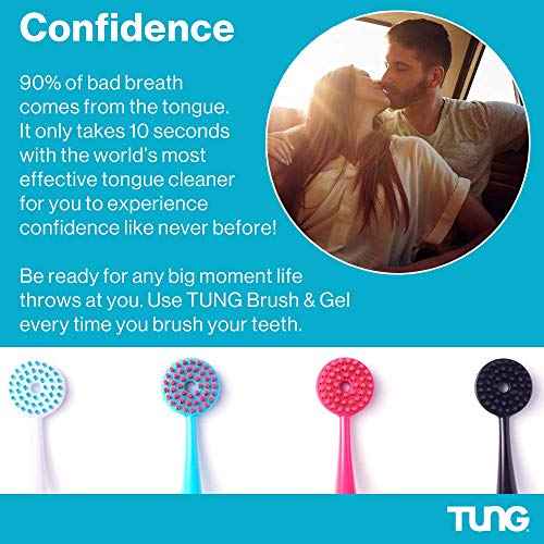 Tung Tongue Gel, Fresh Mint Tongue Cleaner Paste, Bad Breath Odor Eliminator, Halitosis Defense, BPA Free, USA Made (2-Pack)