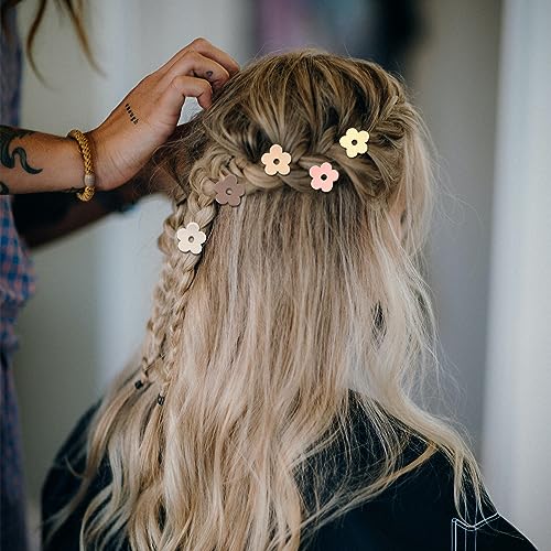 YISSION Mini Hair Clips for Girls and Women - 20Pcs Colorful Flower and Claw Clips for Thin or Thick Hair, with Box Package