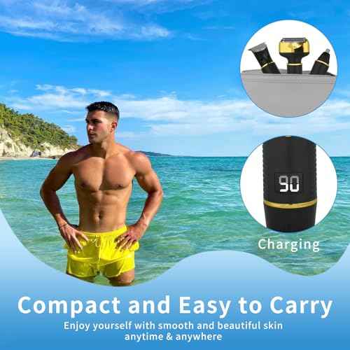 Electric Razor for Men Women,3 in 1 Travel Cordless Rechargeable Painless Foil Shaver with Led Display,Waterproof Wet & Dry Body Razors for Face Nose Ear Hair (Black)