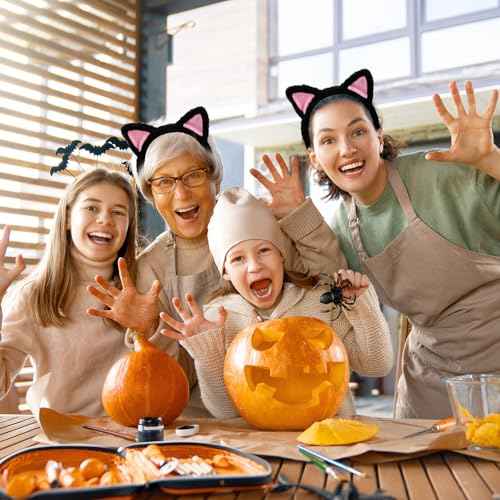 Cat Ears Headbands - Cute Plush Kitty Hairband Washing Face Hoops Soft Furry Makeup Hair Bands Favors Holiday Cosplay Party Headwear Costume Christmas Carnival Hair Accessories for Women Girls