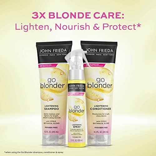 John Frieda Go Blonder Lightening Spray, Controlled Hair Lightener to Gradually Lighten Hair, with Citrus and Chamomile BlondMend Technology, 3.5 Oz