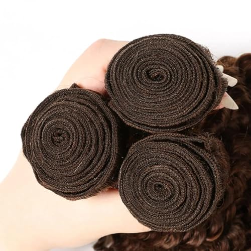 Color #30 Brown Bundles Human Hair Deep Wave 3 Bundles 18 18 18 Inch Unprocessed Brazilian Virgin Remy Light Brown Deep Wave Bundle Human Hair Extensions