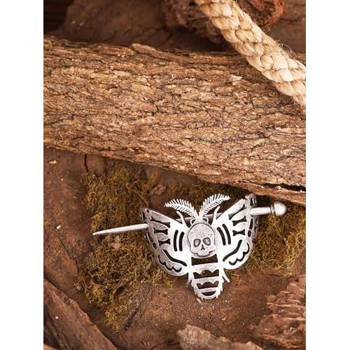 HAQUIL Skull Moth Insect Hairpin Silver Hair Sticks Irish Hair Decor For Long Hair