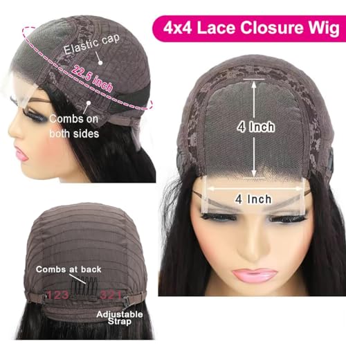 MUPRETTY 18A Raw Bob Wigs Human Hair 4x4 Lace Closure Wig Triple Lifespan Than Regular Virgin Hair Wig Keep Silky And Smooth After Multiple Washes(12Inch)