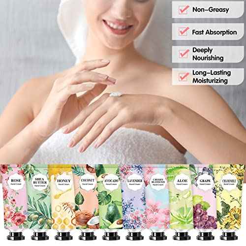 74 Pack Hand Cream Gift Set For Women and Girls,Stocking Stuffers Christmas Gifts Bulk,Appreciation Gifts,Nurses Gifts,Natural Plant Hand Lotion For Dry Cracked Hands,Mini Hand Lotion Travel Size