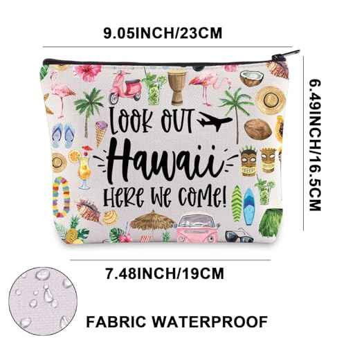 JNIAP Hawaii Makeup Bag Hawaii Trip Gifts Aloha State Beach Gifts Hawaii Vocation Travel Bag Hawaii Tourist Gifts Hawaii Toiletry Bag (Look Out Hawaii)