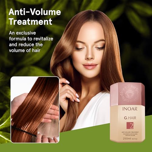 INOAR GHair Premium Keratin Step 2 with Keratin for Intense Frizz Reduction & Hair Smoothing, 6.7 Fl Oz