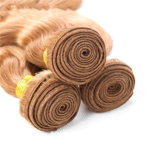 24 24 24 Inch Color #30 Bundle Light Brown Body Wave Human Hair Bundles Light Brown Bundle Color #30 Body Wave Bundles Human Hair Weave
