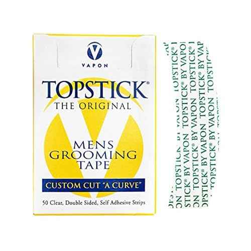 Topstick The Original Custom Cut "A Curve"Men's Grooming Tape - 50 Strips Box