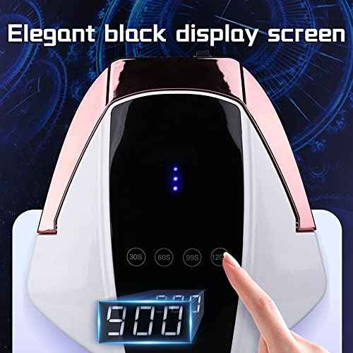 UV LED Rechargeable Cordless Professional Nail Dryer Lamp 96W - Gel Polish Curing Light with 4 Timer Setting, LCD Display, Auto Sensor - Art Manicure Tools for Home and Salon