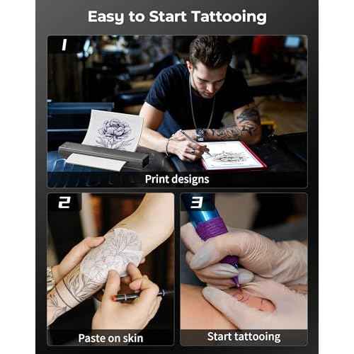 Itari M08F Wireless Tattoo Stencil-Printer - Tattoo Transfer Machine Thermal Copier with 10pcs Transfer Paper, Bluetooth Stencial Printer for Tattooing with a Case, Compatible with Smartphone & PC