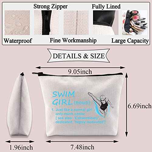 BDPWSS Swimming Makeup Bag Swim Lover Gift Swimming Team Gift Swim Girl Only Cooler Definition Swimmers Cosmetic Bag (Swim girl defin)