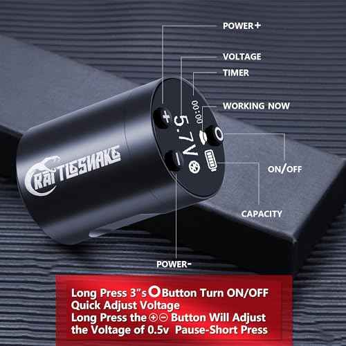 Rattlesnake Rotary Battery Pen Tattoo Machine Digital LED Display 4.2mm Stroke Length (TATTOO MACHINE)