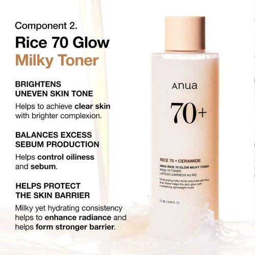 Anua Rice Trio Set : Rice Cleansing Powder & Milky Toner & Hydrating Serum, Marshmallow face mask maker, for Glass skin,Korean Skincare