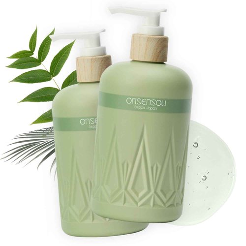 Moisturizing Body Wash for Sensitive Skin Women & Men, Full Body Washes with Hot Spring Yeast, Green Algae & Kaolin from Japan, Natural Body Wash, Daily Use, 2EA, Each 10.1 Fl Oz