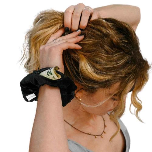 Smunchys Velvet Scrunchie with Hidden Zipper Pocket | 3 Pack Assorted Stocking Stuffers for Women