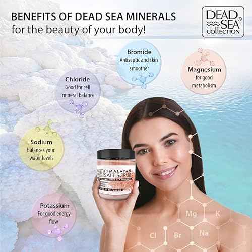 Dead Sea Collection Himalayan Salt Scrub ? Exfoliating Body Scrub for Women ? Moisturizing and Nourishing Skin ? with Pure Oils and Dead Sea Minerals (23.28 Oz)