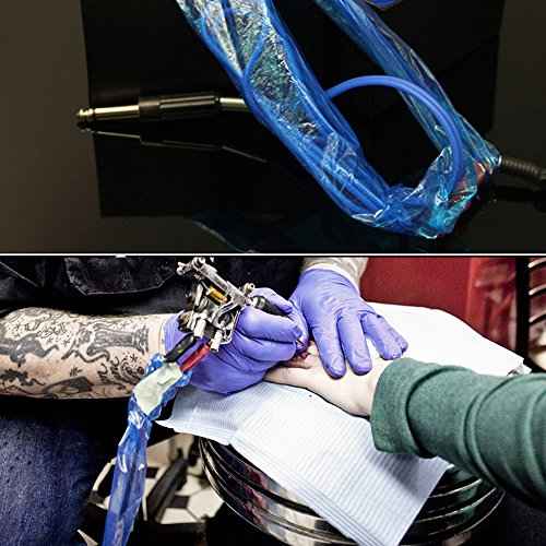Tattoo Clip Cord Covers 200pcs Heavy Duty Disposable Hygiene Tattoo Clip Cord Sleeves Covers Supply Tattoo Machine Gun Accessories (blue-200)