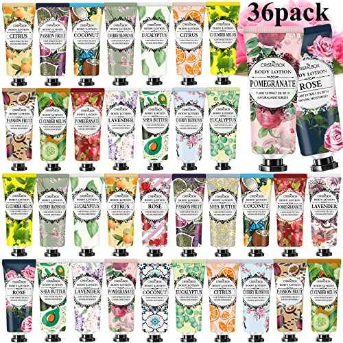 36 Pack Lotion for Dry Skin,Body Lotion for Women and Men,Stocking Stuffers for Women,Christmas Gifts Teacher Gifts,Bridesmaid Gifts,Natural Plant Scented Travel Size Lotion Bulk Body Moisturizers