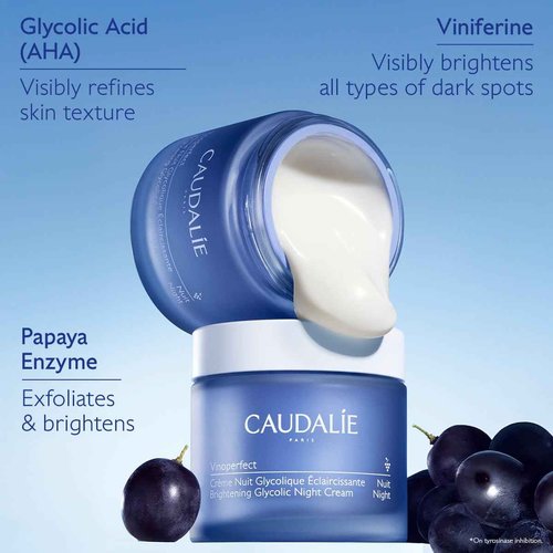 Caudalie Vinoperfect Dark Spot Brightening Glycolic Night Cream, Refill Pod - 50 mL