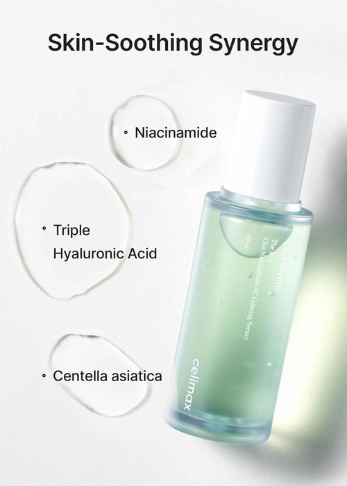 celimax The Real Cica Niacinamide AC Calming Serum 40ml | Hyaluronic Acid Redness Relief Moisturizing Soothing Restoring Serum Mild Formula for Sensitive,Christmas Gift Stocking Stuffers