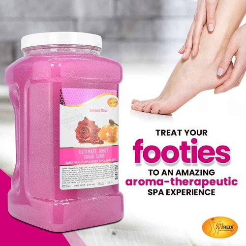 SPA REDI – Sugar Body Scrub, Sensual Rose, 128 Oz, Exfoliating, Moisturizing, Hydrating and Nourishing, Glow, Polish, Smooth and Fresh Skin - Body Exfoliator