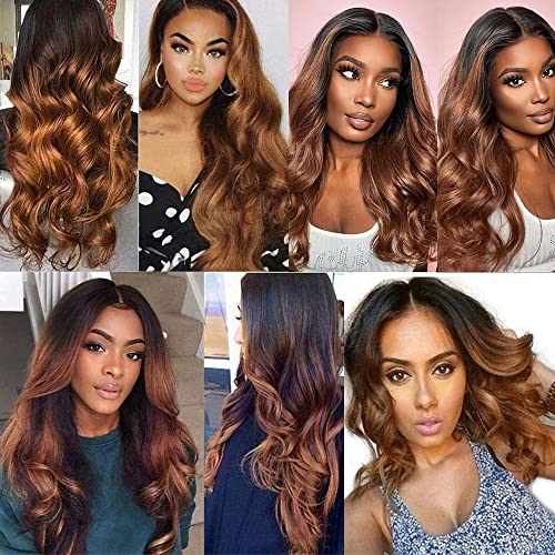 Natural Black Human Hair Bundles #30 Body Wave Bundles 22 24 26 inch Ombre Human Hair Bundle Brown Body Wave Bundle