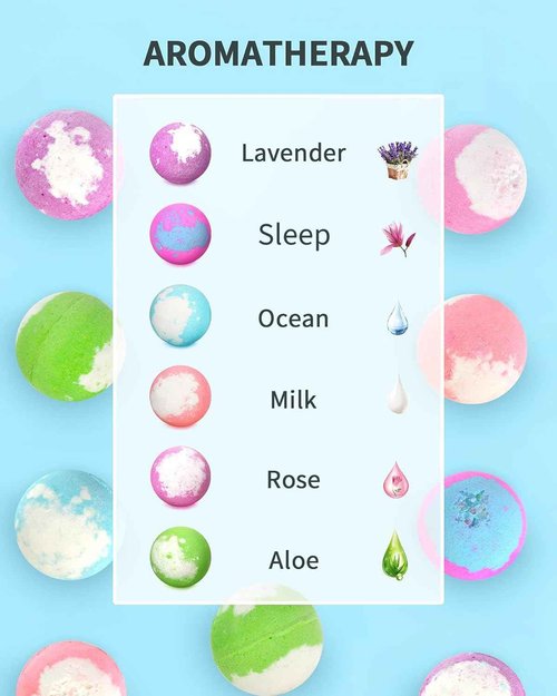 Light Up Bath Bombs with Surprise Inside, 4.23 oz XL Natural Gift Set 6 with Essential Oils, Magnesium Large Bath Bombs for Women Relaxing Spa Skin Moisturize Gifts for Women