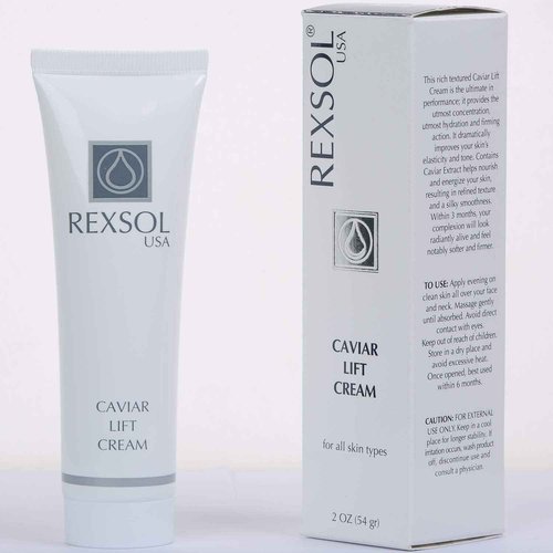 REXSOL Caviar Lift Cream | Contains Prunus Amygdalus Dulcis Oil, Glycerin, Beeswax & Caviar Extract | Improves your skin’s elasticity and tone| Utmost hydration and firming action(54 gr/2 fl oz)