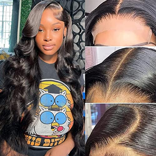 5x5 HD Transparent Lace Front Wigs Human Hair Pre Plucked with Baby Hair 180% Density Brazilian Body Wave Human Hair Wigs for Black Women Full and Thick(Body Wave Wig, 20 Inch)